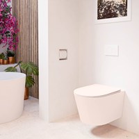 LAVIE WC sospeso single fire senza brida scarico profondo Rosee. Copriwater sganciabile con chiusura rallentata Rosee.-3