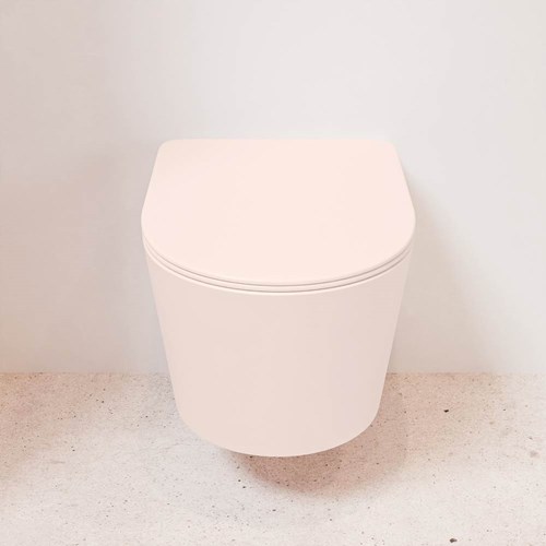 LAVIE WC suspendu single fire sans bride chasse d´eau profonde Rosee. Abattant déclipsable avec fermeture douce Rosee.-2