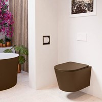 LAVIE WC sospeso single fire senza brida scarico profondo Rust. Copriwater sganciabile con chiusura rallentata Rust.-3