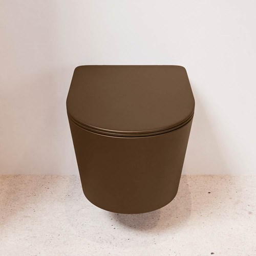 LAVIE WC sospeso single fire senza brida scarico profondo Rust. Copriwater sganciabile con chiusura rallentata Rust.-2
