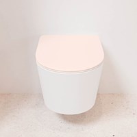 LAVIE Inodoro suspendido single fire sin bridas descarga intensa Talc. Asiento con extracción rápida y cierre suave Rosee.-2