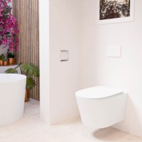 LAVIE Wall hung toilet single fire rimless deep flush Talc. Toilet seat with quick-release & softclose Talc.-3