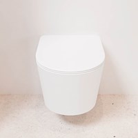 LAVIE WC sospeso single fire senza brida scarico profondo Talc. Copriwater sganciabile con chiusura rallentata Talc.-2