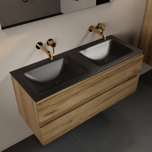 AIVY 120cm mueble de baño Chai. Lavabo Urban Solid surface Doble sin orificio.