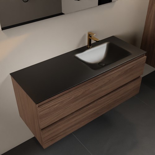 AIVY 120cm mueble de baño Mocha. Lavabo Urban Solid surface Derecho 1 orificio.