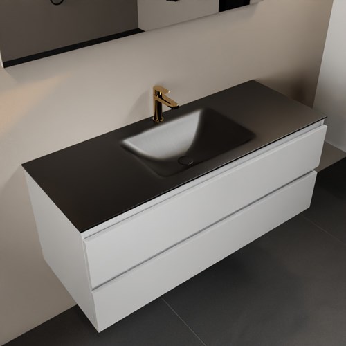 AIVY 120cm mueble de baño Talc. Lavabo Urban Solid surface Centro 1 orificio.