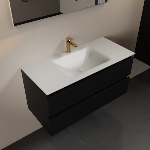 AIVY 100cm mueble de baño Urban. Lavabo Talc Solid surface Centro 1 orificio.