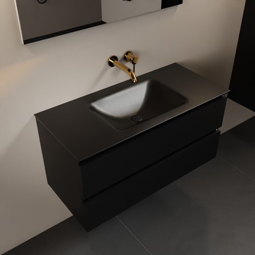 AIVY 100cm mueble de baño Urban. Lavabo Urban Solid surface Centro sin orificio.