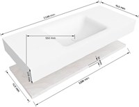 Lijntekening | ALAN 2 | Planchet 110cm | Midden | Melamine 