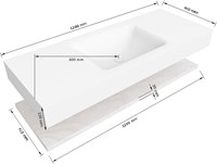 Lijntekening | ALAN 2 | Planchet 120cm | Midden | Melamine 