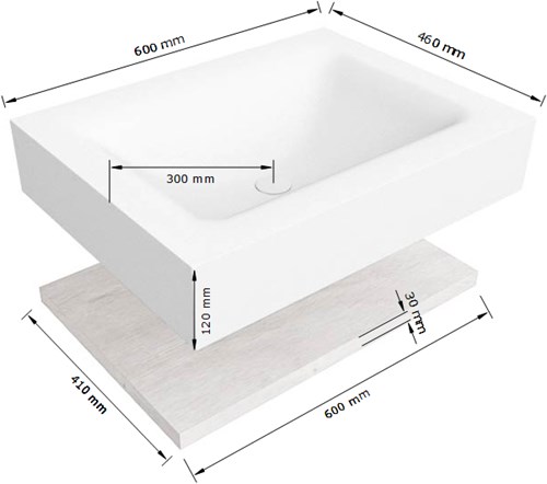 Lijntekening | ALAN 2 | Planchet 60cm | Midden | Melamine 