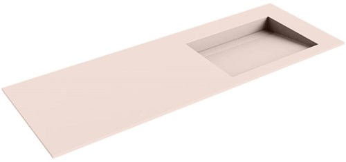 AVON Rosee solid surface inbouw wastafel 131cm. Positie wasbak Rechts.