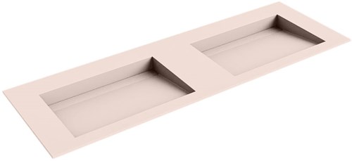 AVON Rosee Einbauwaschbecken aus solid surface (mineralwerkstoff) 140cm. Waschbeckenposition Doppelt.