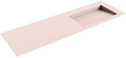 AVON Rosee solid surface inbouw wastafel 150cm. Positie wasbak Rechts.