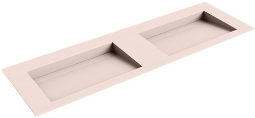 AVON Rosee Einbauwaschbecken aus solid surface (mineralwerkstoff) 150cm. Waschbeckenposition Doppelt.