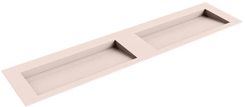 AVON Rosee Einbauwaschbecken aus solid surface (mineralwerkstoff) 201cm. Waschbeckenposition Doppelt.