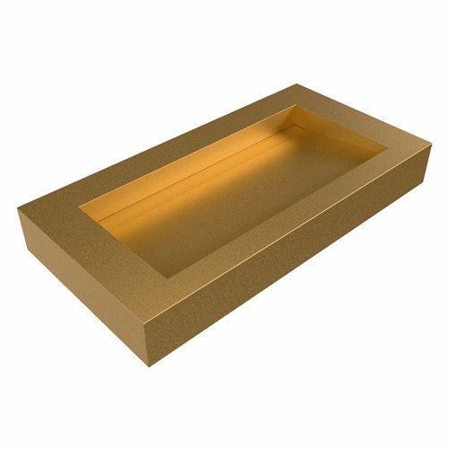 AVON Oro Lavabo mural solid surface 90cm. Position lavabo Centrée rebord 12cm.