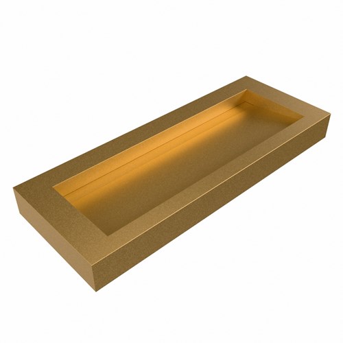 AVON Oro Lavabo sospeso à parete solid surface 121cm. Posizione lavabo Mittig bordo 12cm.