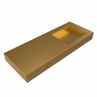 AVON Oro freihängend Waschtisch aus solid surface (mineralwerkstoff) 120cm. Waschbeckenposition Rechts rand 12cm hoch.