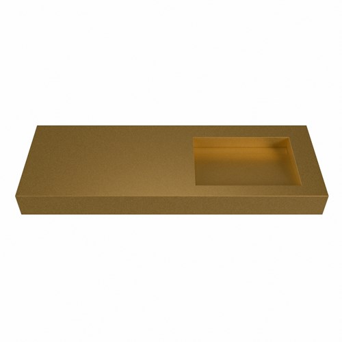 AVON Oro Lavabo mural solid surface 130cm. Position lavabo Droite rebord 12cm.-2