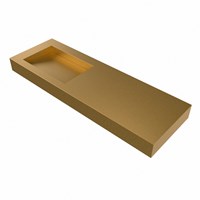 AVON Oro Lavabo suspendido de solid surface 141cm. Posición del fregadero Izquierda borde de 12cm de alto.-3