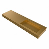 AVON Oro freihängend Waschtisch aus solid surface (mineralwerkstoff) 170cm. Waschbeckenposition Rechts rand 12cm hoch.-3