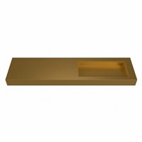 AVON Oro Lavabo suspendido de solid surface 181cm. Posición del fregadero Derecho borde de 12cm de alto.-2