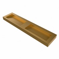 AVON Oro freihängend Waschtisch aus solid surface (mineralwerkstoff) 200cm. Waschbeckenposition Doppelt rand 12cm hoch.-3