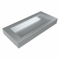 AVON Plata freihängend Waschtisch aus solid surface (mineralwerkstoff) 100cm. Waschbeckenposition Mittig rand 12cm hoch.