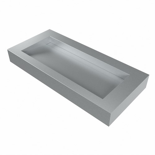 AVON Plata freihängend Waschtisch aus solid surface (mineralwerkstoff) 101cm. Waschbeckenposition Mittig rand 12cm hoch.-3