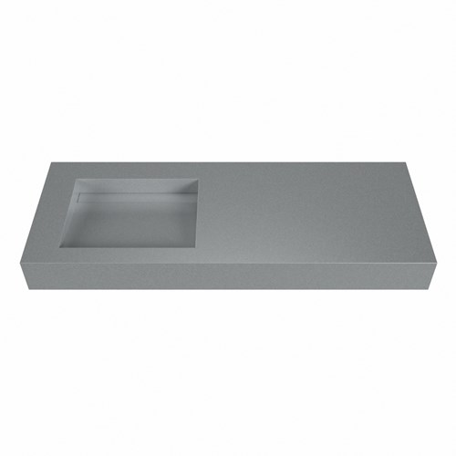 AVON Plata Lavabo suspendido de solid surface 120cm. Posición del fregadero Izquierda borde de 12cm de alto.-2