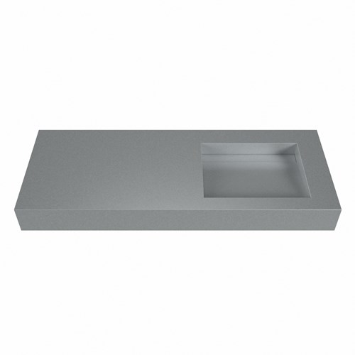 AVON Plata Lavabo suspendido de solid surface 121cm. Posición del fregadero Derecho borde de 12cm de alto.-2