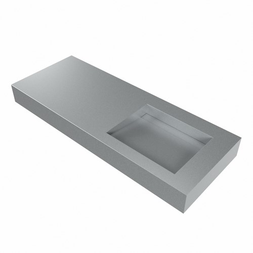 AVON Plata Lavabo sospeso à parete solid surface 121cm. Posizione lavabo Rechts bordo 12cm.-3