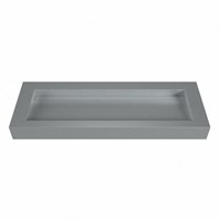 AVON Plata Lavabo suspendido de solid surface 130cm. Posición del fregadero Centro borde de 12cm de alto.-2