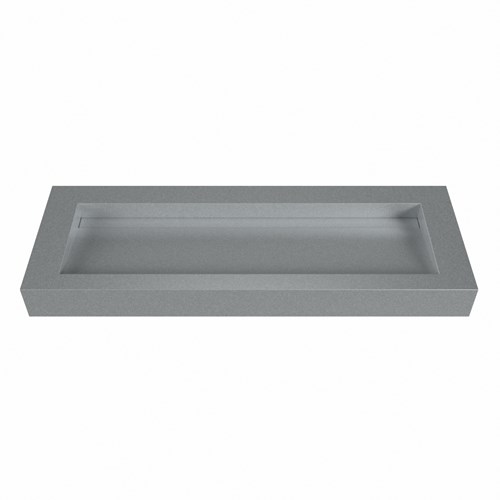 AVON Plata Lavabo suspendido de solid surface 130cm. Posición del fregadero Centro borde de 12cm de alto.-2