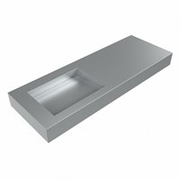 AVON Plata Lavabo mural solid surface 131cm. Position lavabo Gauche rebord 12cm.