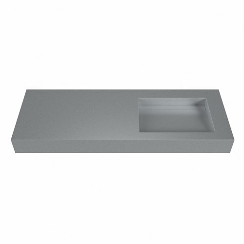 AVON Plata Lavabo mural solid surface 131cm. Position lavabo Droite rebord 12cm.-2