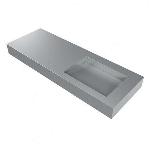 AVON Plata Lavabo mural solid surface 131cm. Position lavabo Droite rebord 12cm.-3