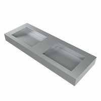 AVON Plata Lavabo mural solid surface 130cm. Position lavabo Double rebord 12cm.-3