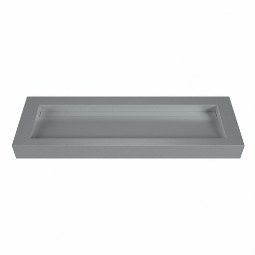 AVON Plata Lavabo suspendido de solid surface 141cm. Posición del fregadero Centro borde de 12cm de alto.-2