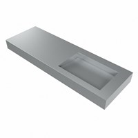 AVON Plata Lavabo sospeso à parete solid surface 141cm. Posizione lavabo Rechts bordo 12cm.-3