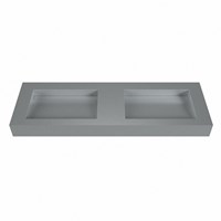 AVON Plata Lavabo suspendido de solid surface 140cm. Posición del fregadero Doble borde de 12cm de alto.-2