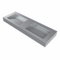 AVON Plata Wall-Hung Basin solid surface 141cm. Position basin Double rim 12cm.-3