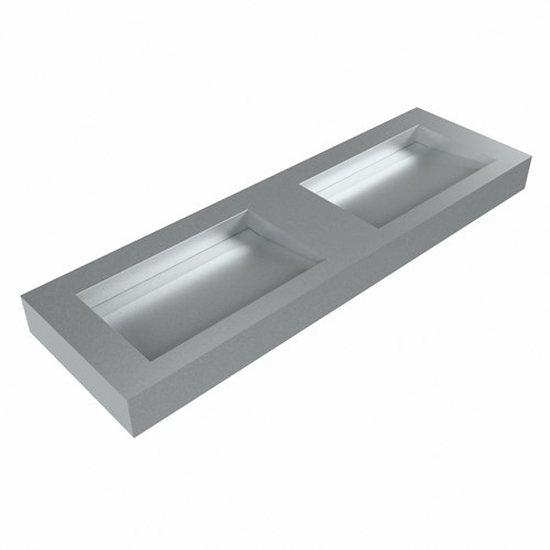 AVON Plata Lavabo sospeso à parete solid surface 151cm. Posizione lavabo Doppelt bordo 12cm.