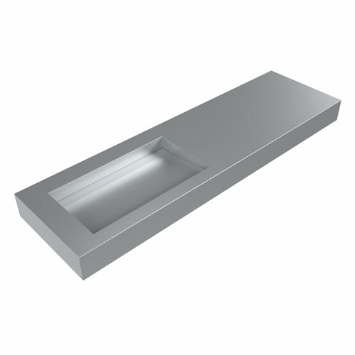 AVON Plata Lavabo mural solid surface 161cm. Position lavabo Gauche rebord 12cm.