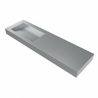AVON Plata freihängend Waschtisch aus solid surface (mineralwerkstoff) 161cm. Waschbeckenposition Links rand 12cm hoch.-3
