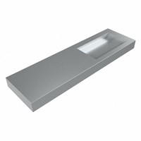 AVON Plata Lavabo mural solid surface 161cm. Position lavabo Droite rebord 12cm.