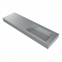 AVON Plata Wall-Hung Basin solid surface 160cm. Position basin Right rim 12cm.-3