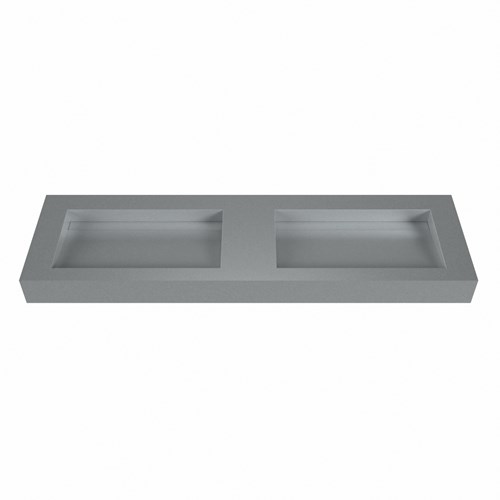 AVON Plata Lavabo sospeso à parete solid surface 160cm. Posizione lavabo Doppelt bordo 12cm.-2
