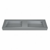 AVON Plata freihängend Waschtisch aus solid surface (mineralwerkstoff) 161cm. Waschbeckenposition Doppelt rand 12cm hoch.-2